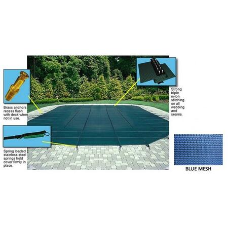 ARCTIC ARMOR 16'x32' 12 Year Mesh Safety Cover with Center Step - Blue WS335BU